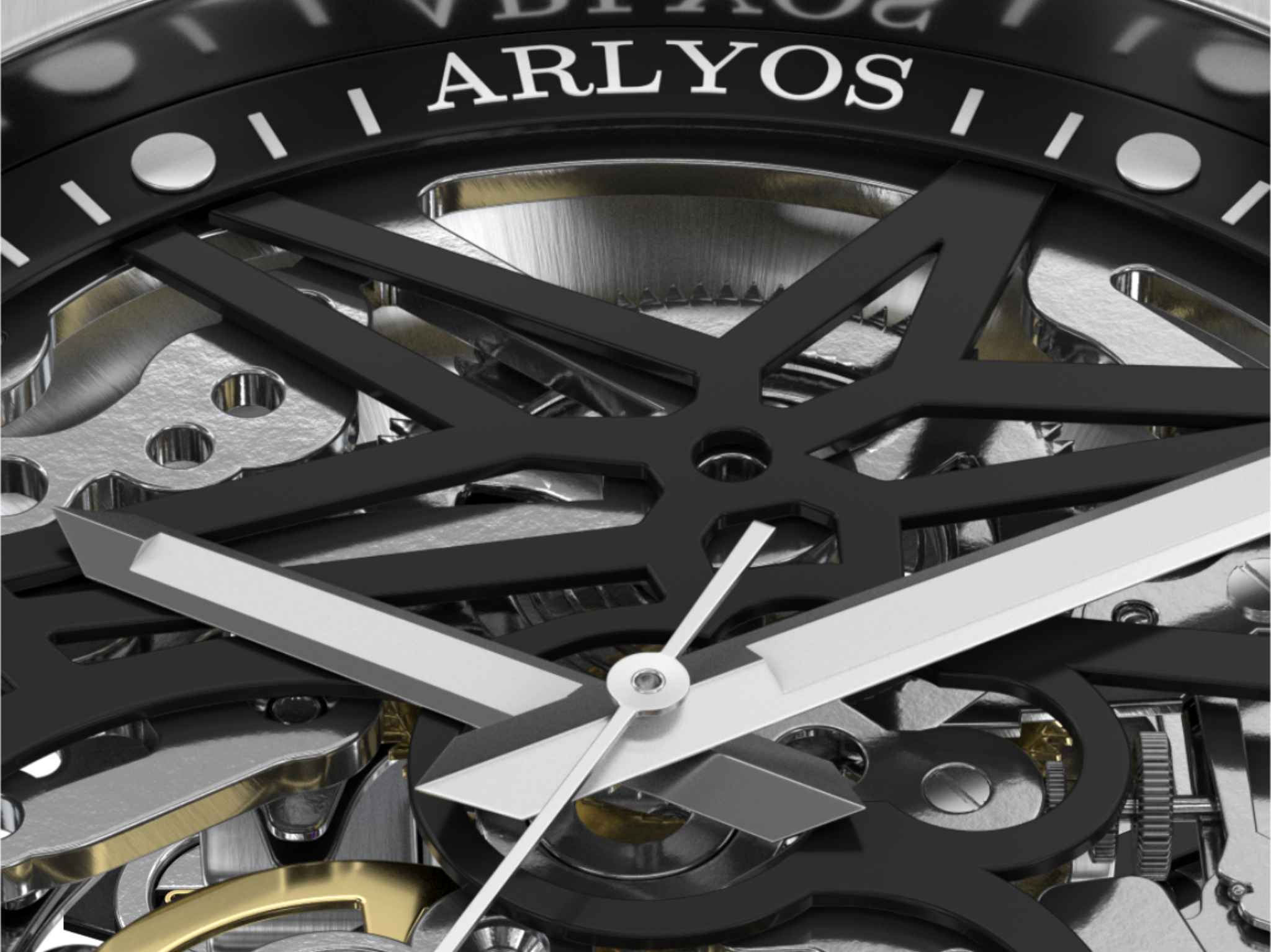 cadran montre squelette automatique arlyos